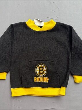Vintage Winning Goal Boston Bruins NHL Hockey Sweatshirt Black Yellow Size Youth